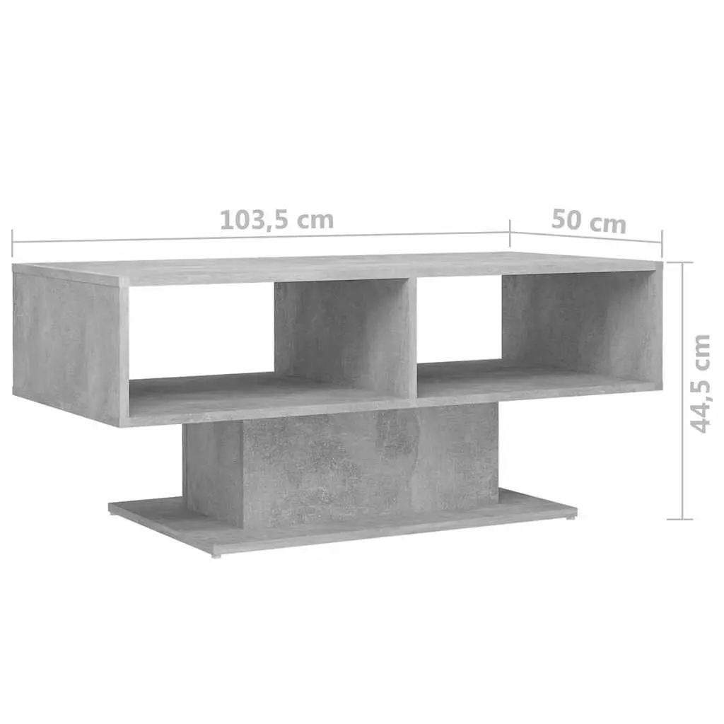 Grey Coffee Table with Storage Shelf