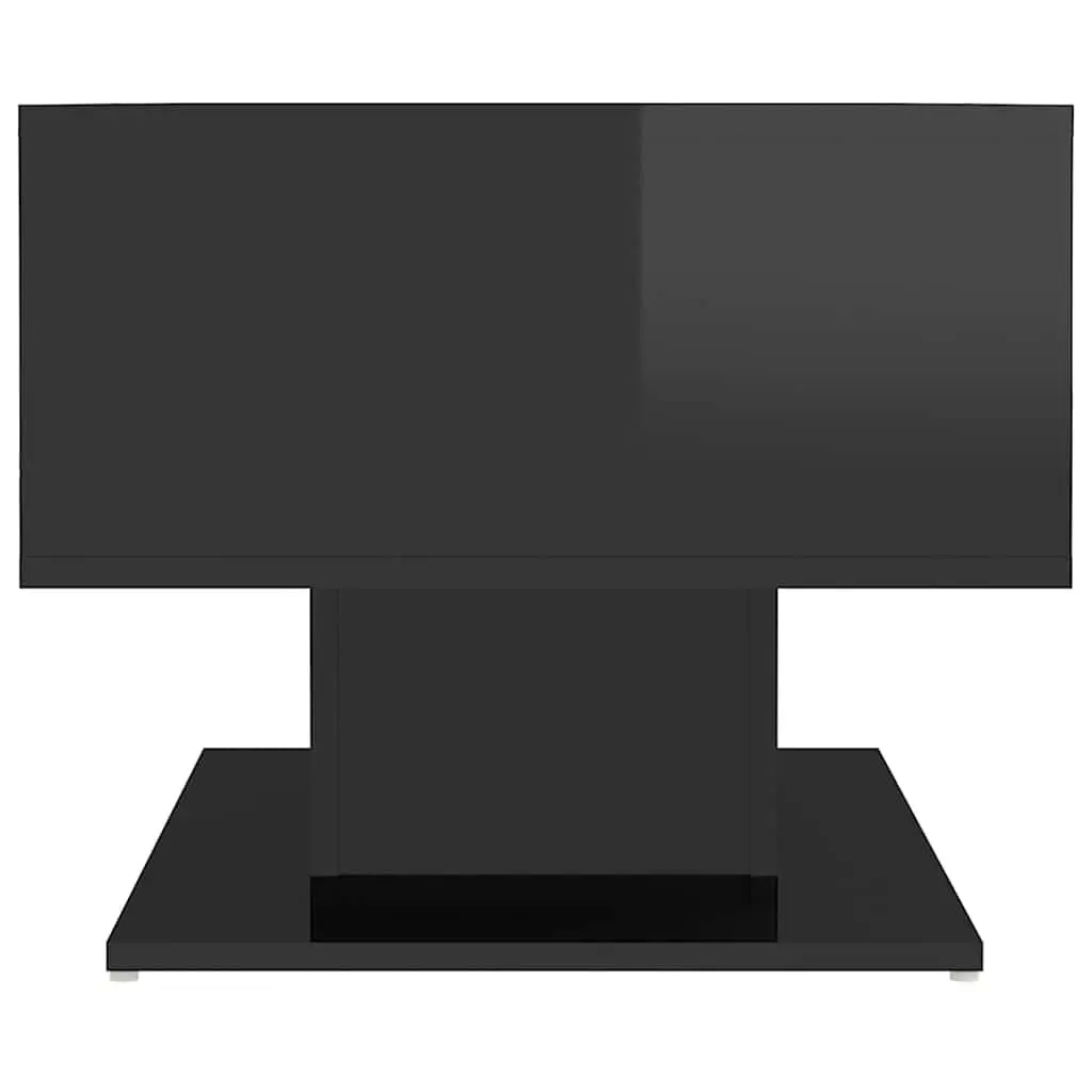 Black High Gloss Coffee Table with Storage Shelf