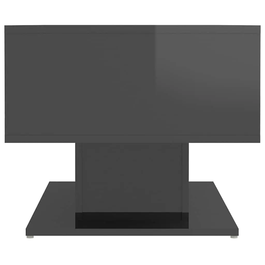 High Gloss Grey Coffee Table with Storage Shelf