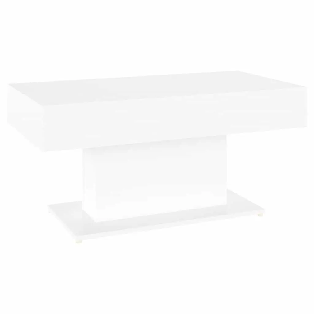 White Coffee Table Modern Living Room Accent Engineered Wood 96x50x45cm