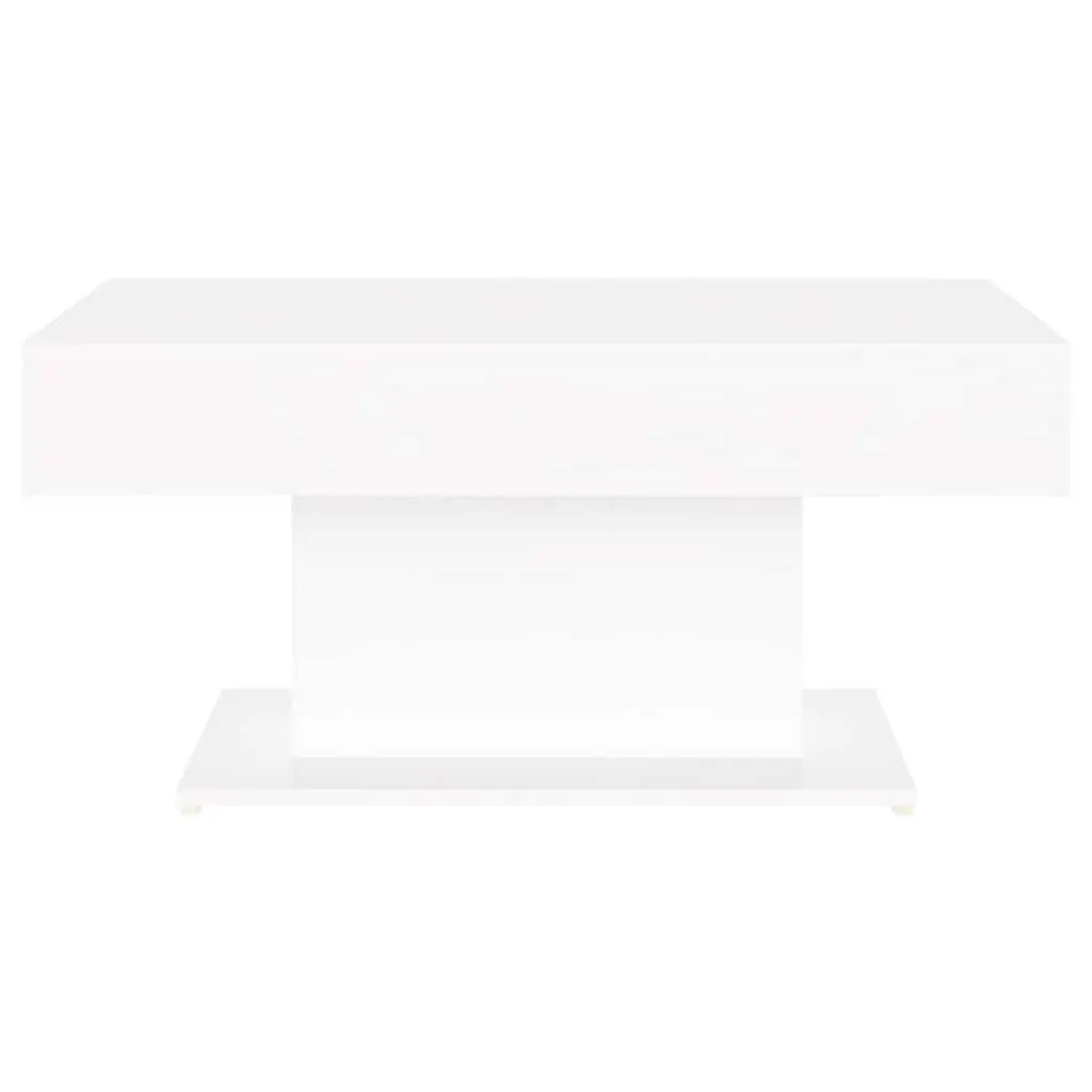 White Coffee Table Modern Living Room Accent Engineered Wood 96x50x45cm