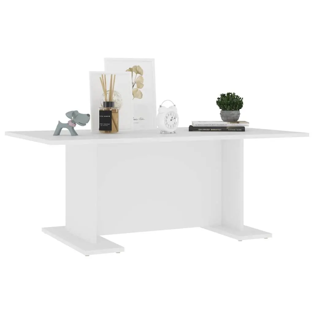 Coffee Table Engineered Wood 103.5x60x40cm White