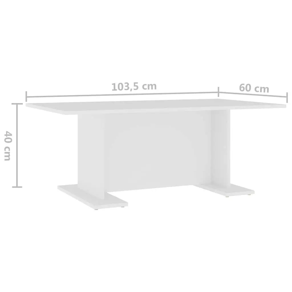 Coffee Table Engineered Wood 103.5x60x40cm White