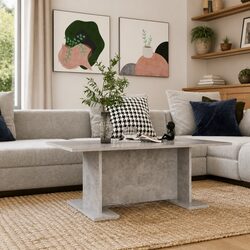 Sturdy Grey Engineered Wood Coffee Table for Modern Spaces