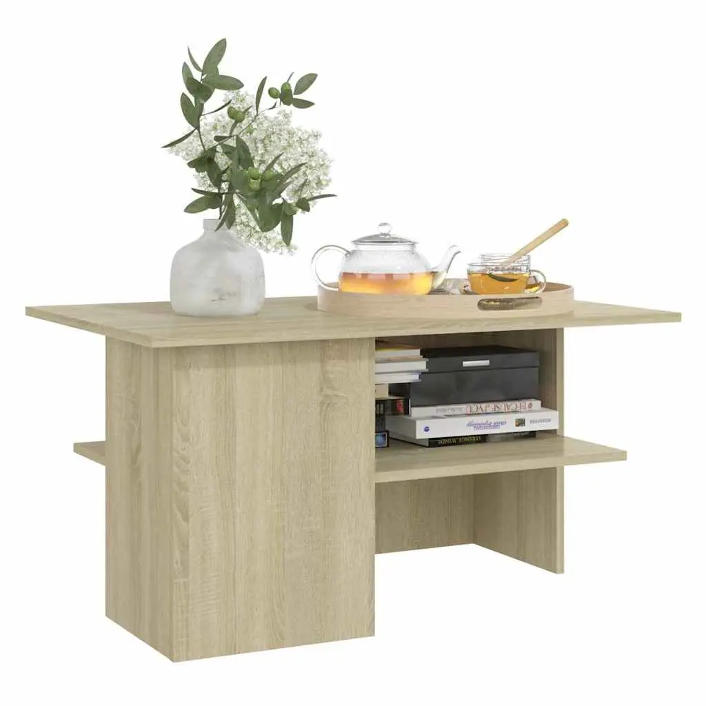 Coffee Table with Storage Shelf in Sonoma Oak