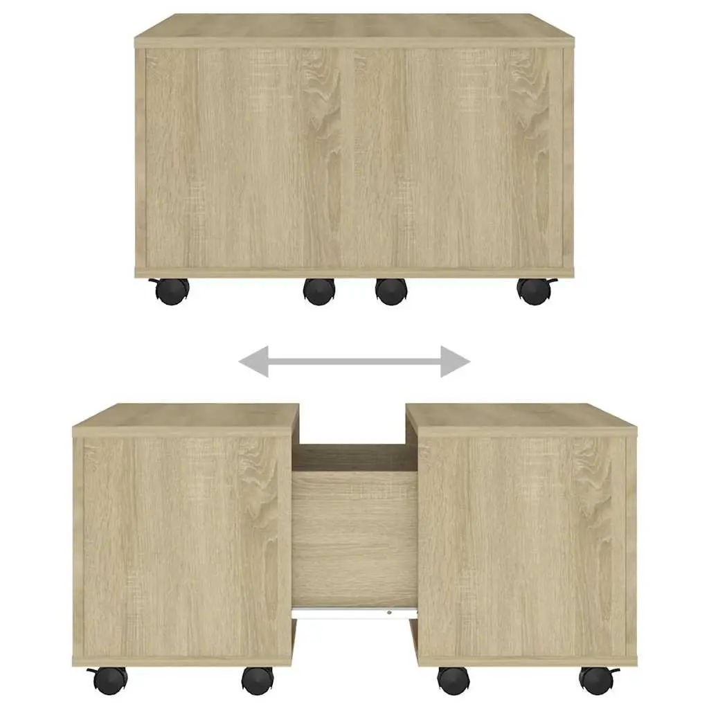 Extendable Coffee Table in Sonoma Oak with Wheels