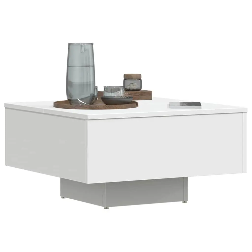 White Coffee Table with Sturdy Top 60x60x31.5 cm