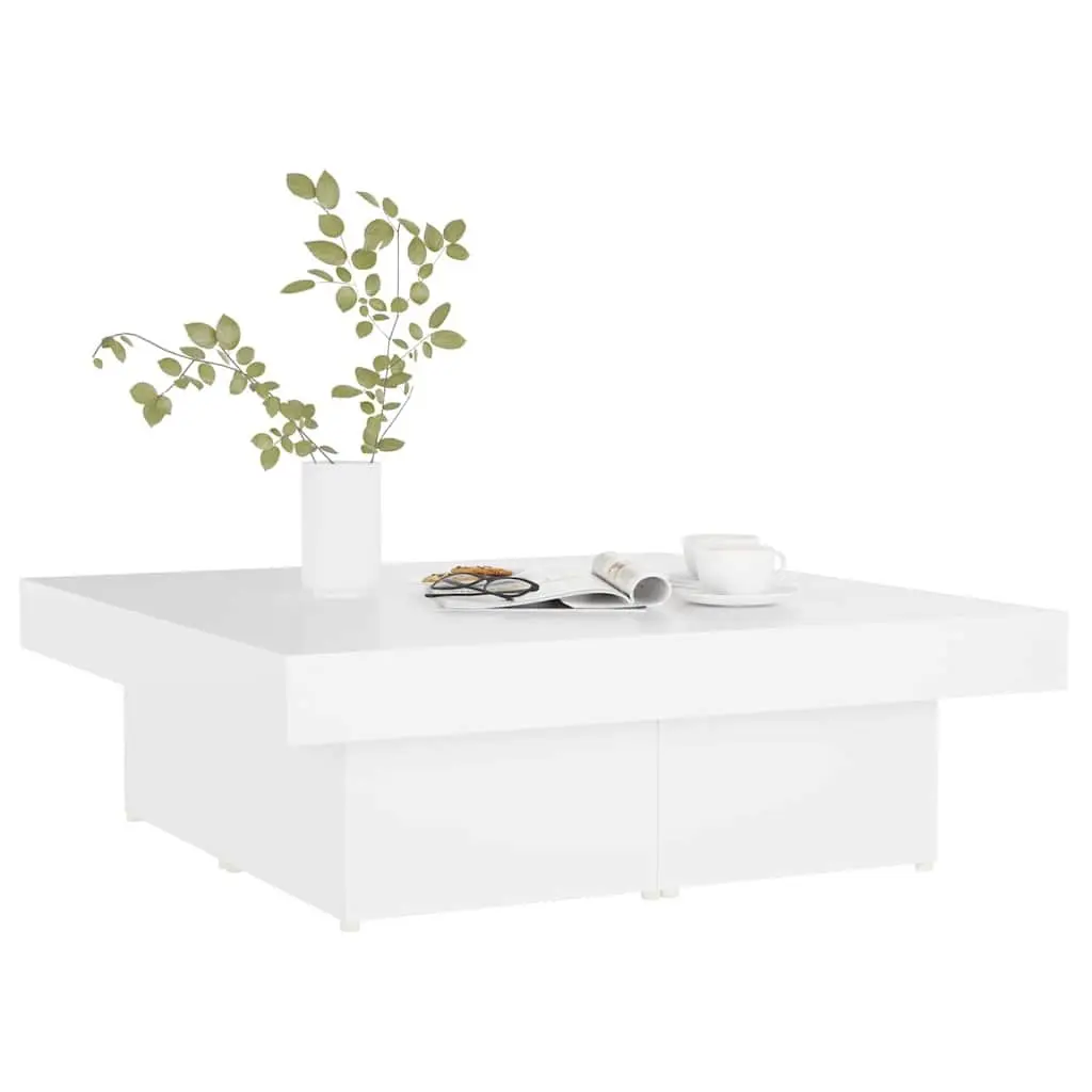 Coffee Table Engineered Wood 90x90x28cm White