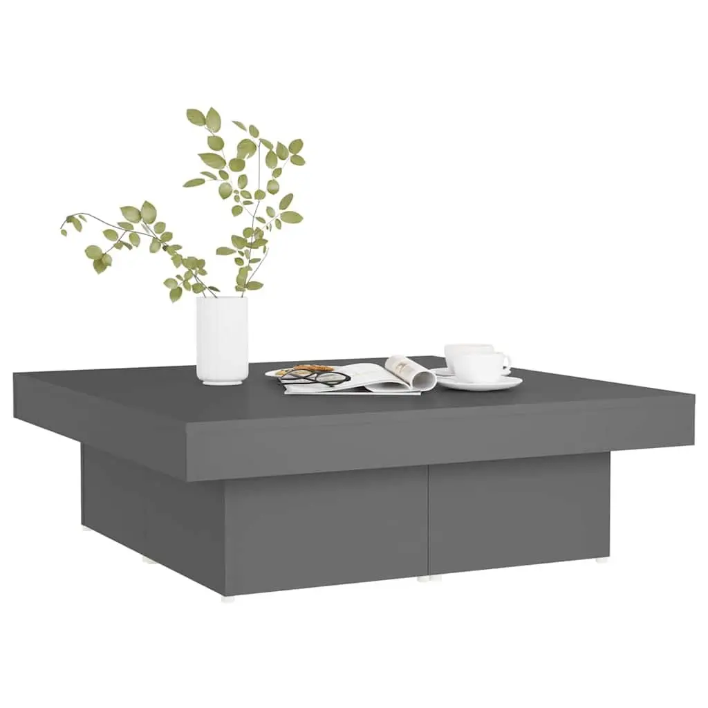 Grey Accent Coffee Table 90x90x28cm Engineered Wood