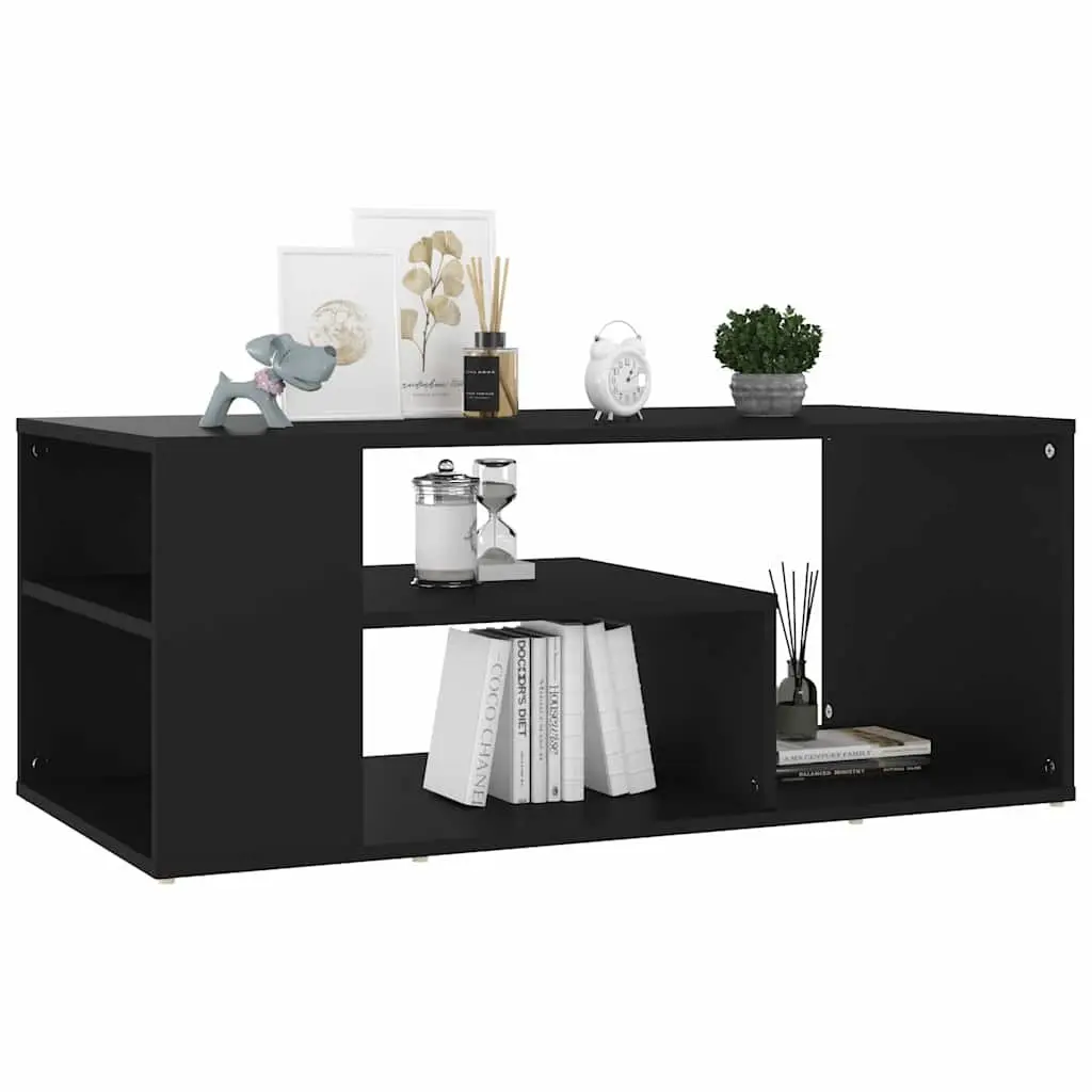 Coffee Table Engineered Wood 100x50x40cm Black