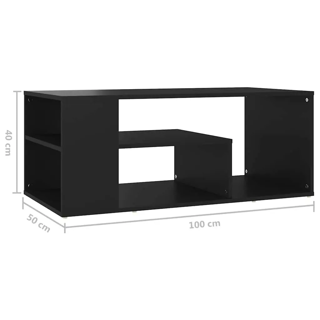 Coffee Table Engineered Wood 100x50x40cm Black