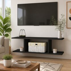 Stylish Grey Wall Mounted TV Cabinet for Your Living Room