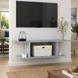 Stylish Grey Wall Mounted TV Cabinet for Media Storage