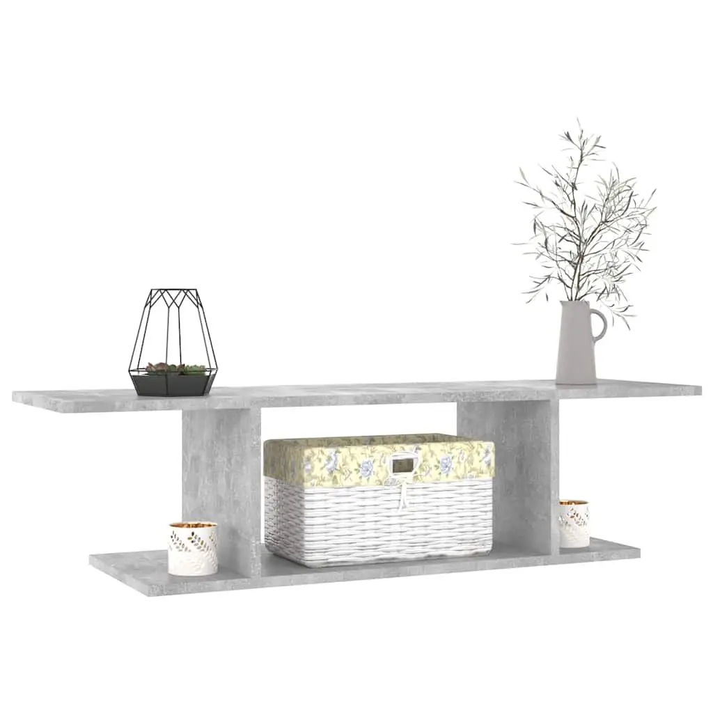 Wall Mounted TV Cabinet Grey Storage Media Console Unit 103 x 30 x 26.5 cm