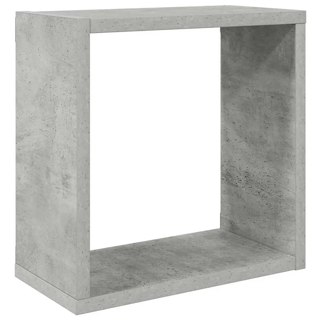 Wall Cube Shelves 2 pcs Grey Floating Storage Display Hanging Organiser