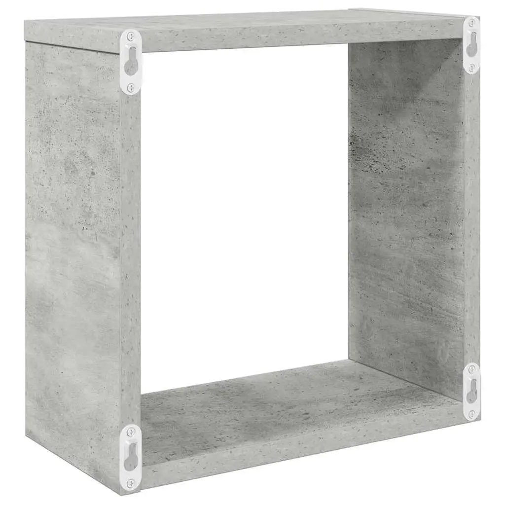 Wall Cube Shelves 6 Pieces Grey Floating Storage Display Home Decor Organiser