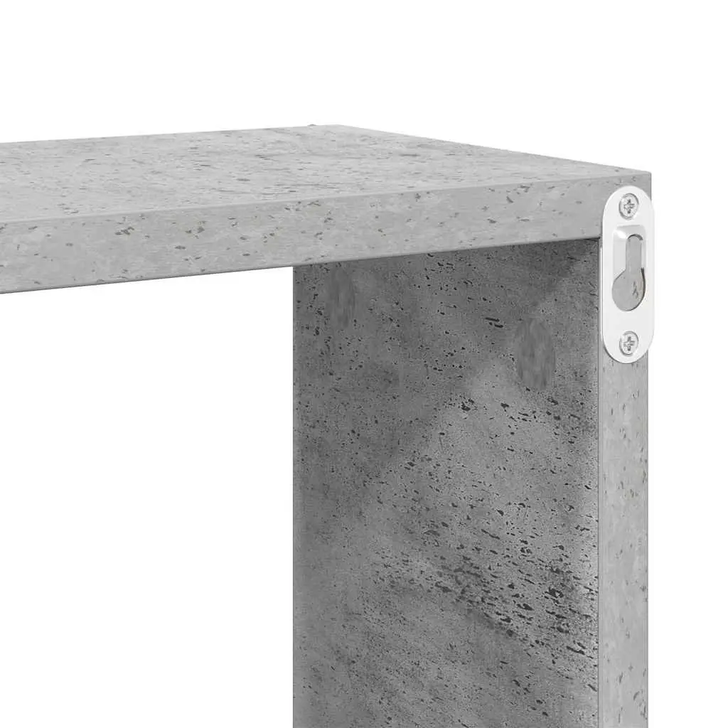 Wall Cube Shelves 6 Pieces Grey Floating Storage Display Home Decor Organiser