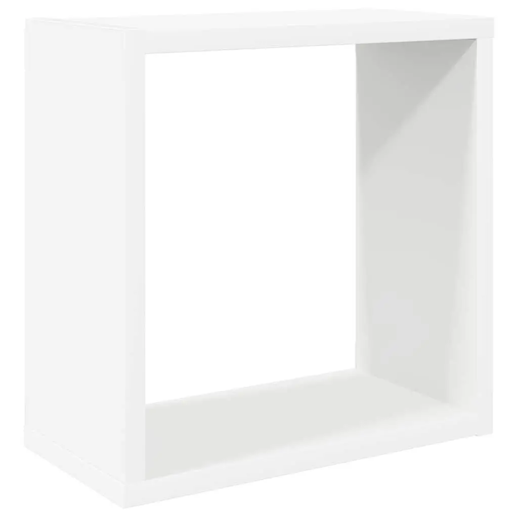 Wall Cube Shelves 2 Pieces White Sonoma Oak Floating Storage Display Organizer