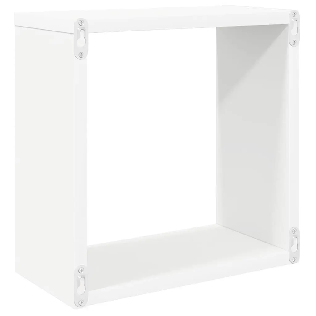 Wall Cube Shelves 2 Pieces White Sonoma Oak Floating Storage Display Organizer
