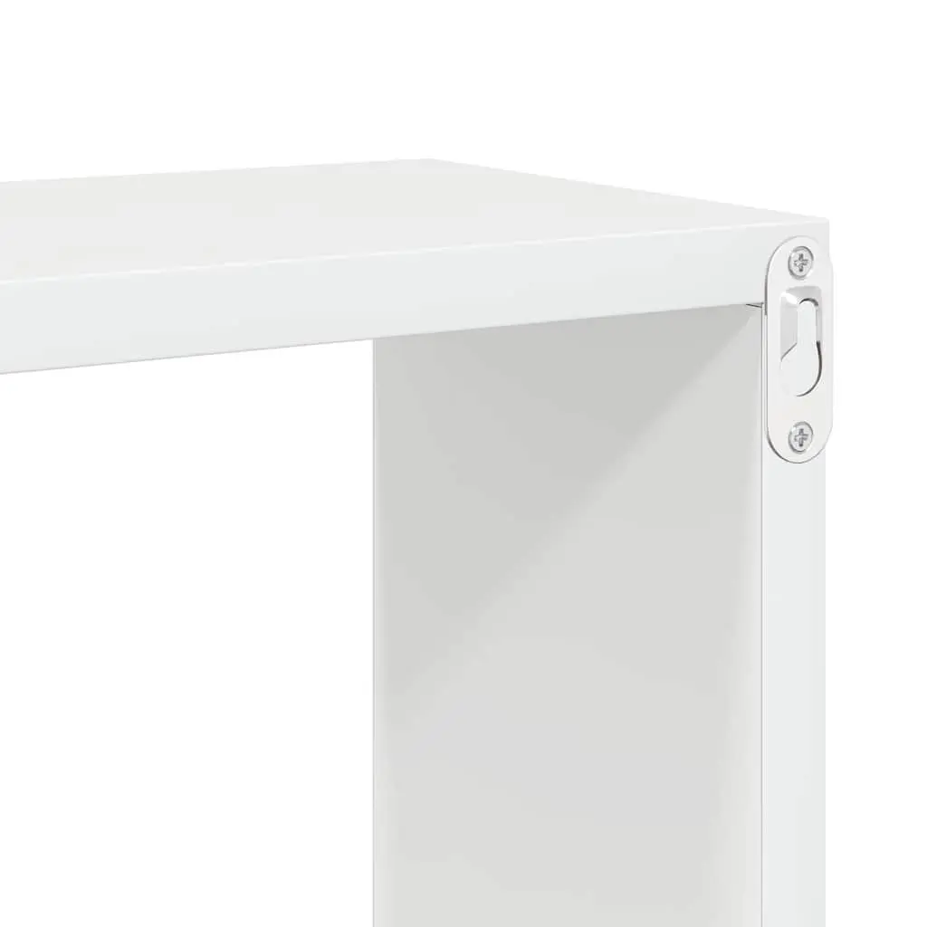 Floating Cube Shelves White 30x15x30cm Sturdy Wall Mounted Storage Display Set of Two