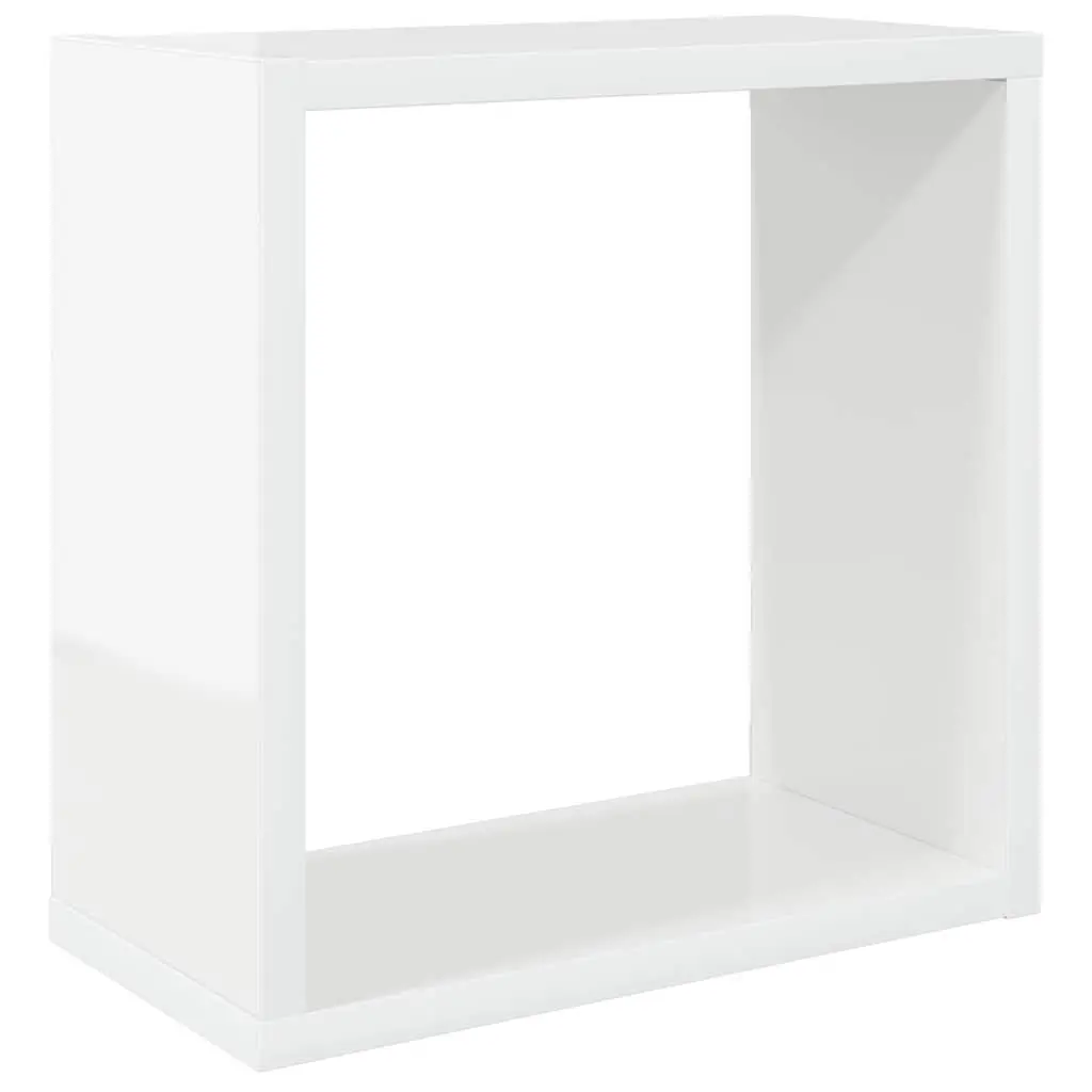 Wall Cube Shelves 4 Pieces White Floating Storage Display Organizer Home Decor