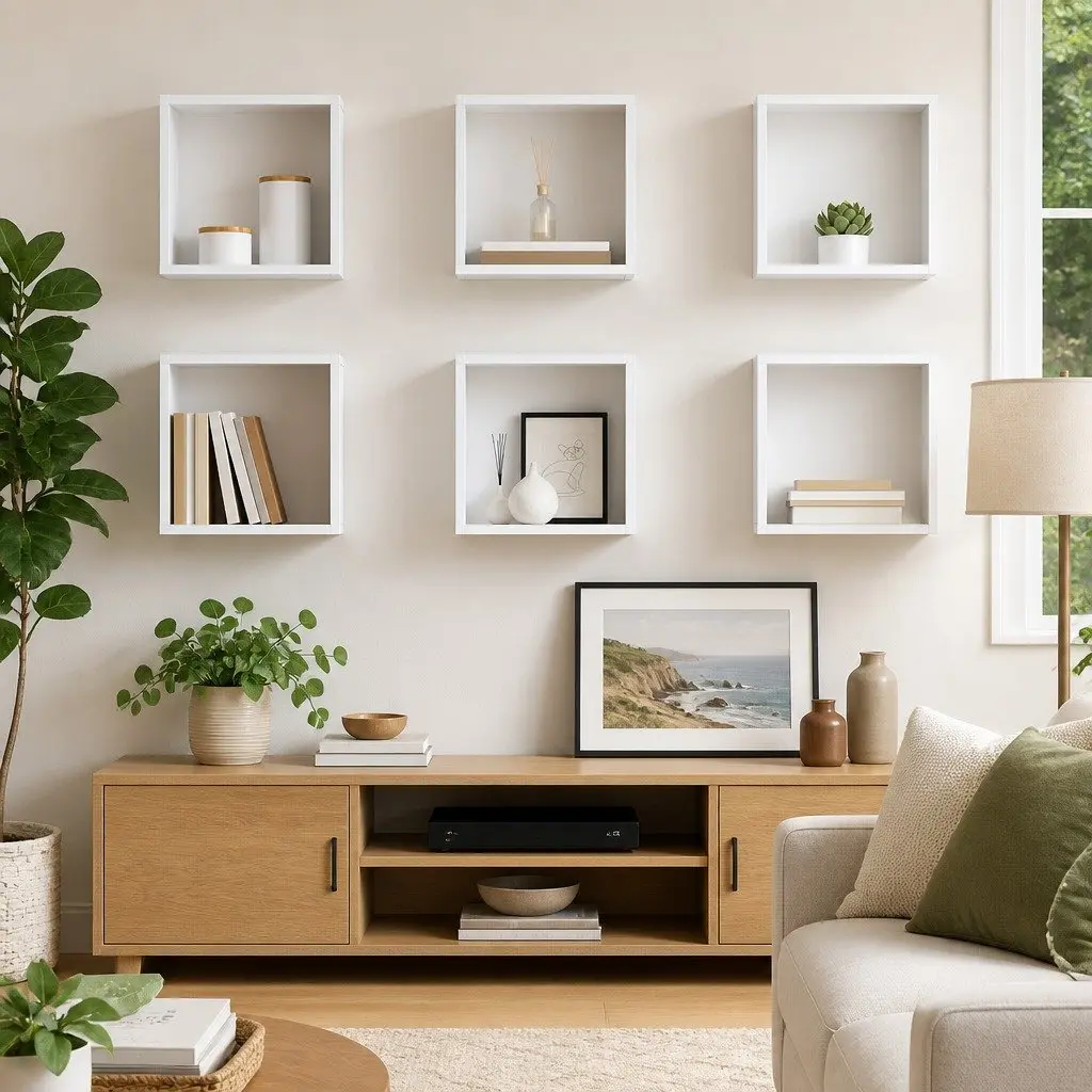 6-Piece Wall Cube Shelves for Display and Storage
