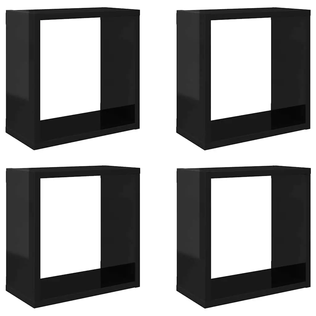 Black Wall Cube Shelves for Home Display