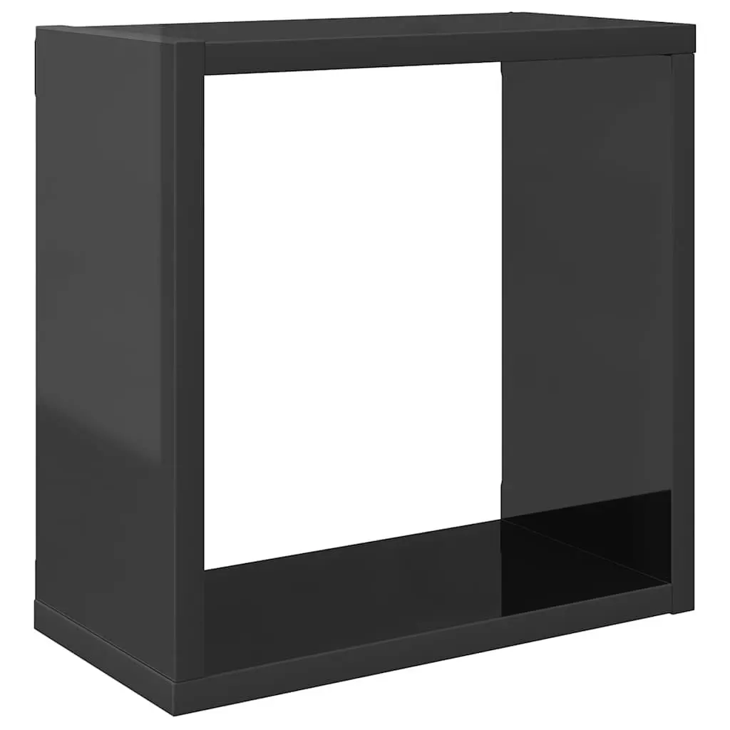 Wall Cube Shelves Grey Floating Storage Display Organizer 2 Piece