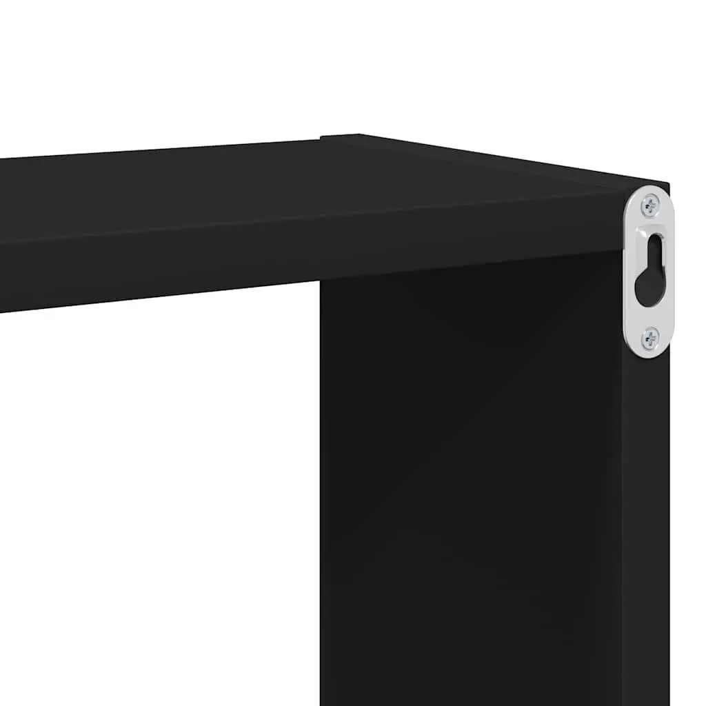 Black Wall Cube Shelves Set of 2 for Display