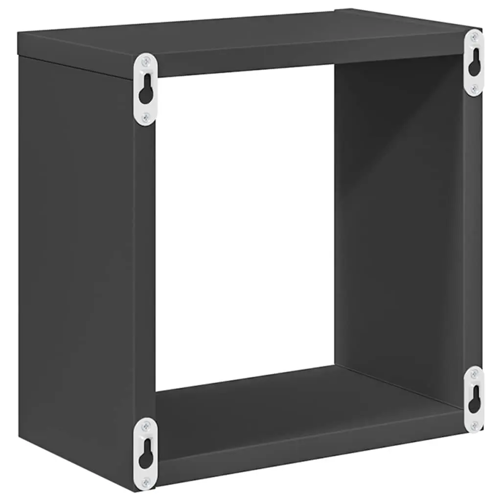Grey Floating Cube Shelves Set of 6
