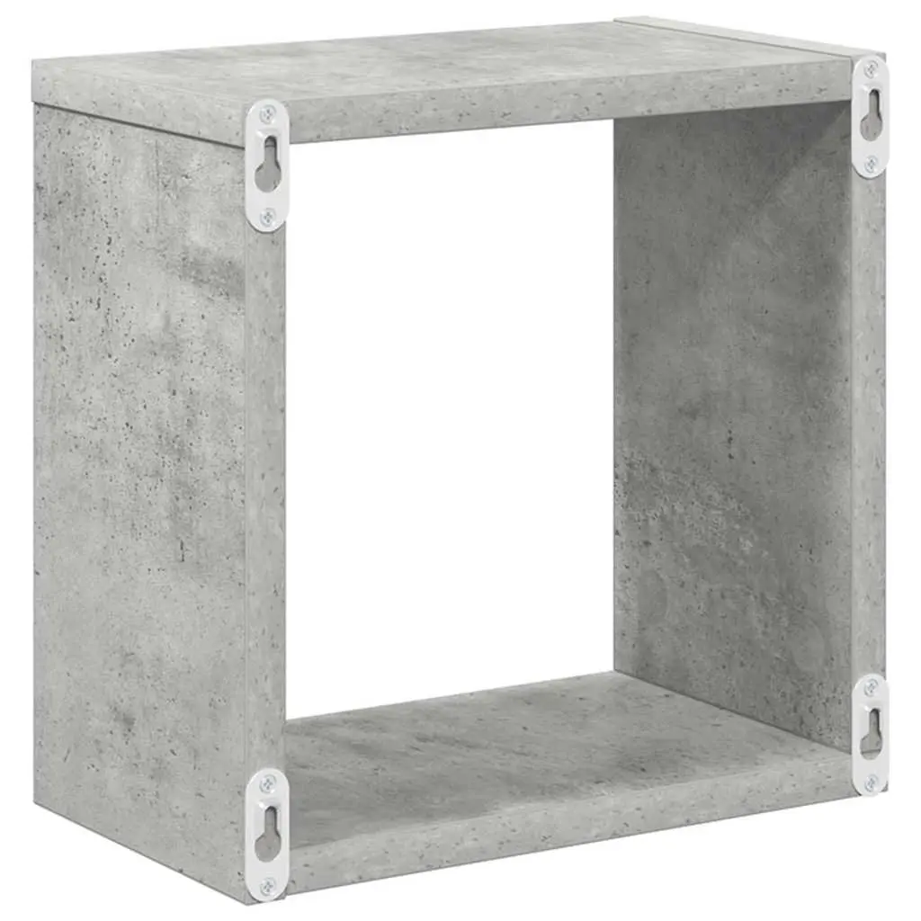 Floating Storage Shelves Grey 6 Pieces Wall Mounted Cube Organiser Display