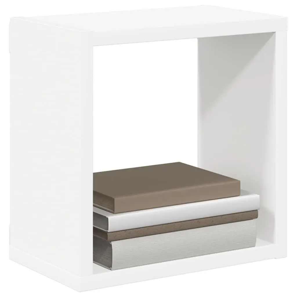Wall Cube Shelves White Sonoma Oak 26x15x26cm 4 Pieces Floating Storage Display Organizer