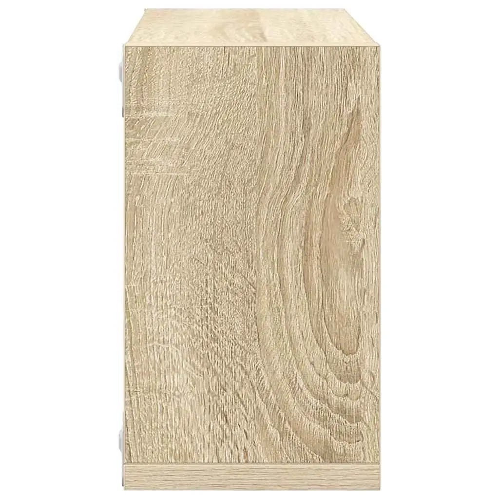 Wall Cube Shelves Set White Sonoma Oak Floating Storage Display 26cm