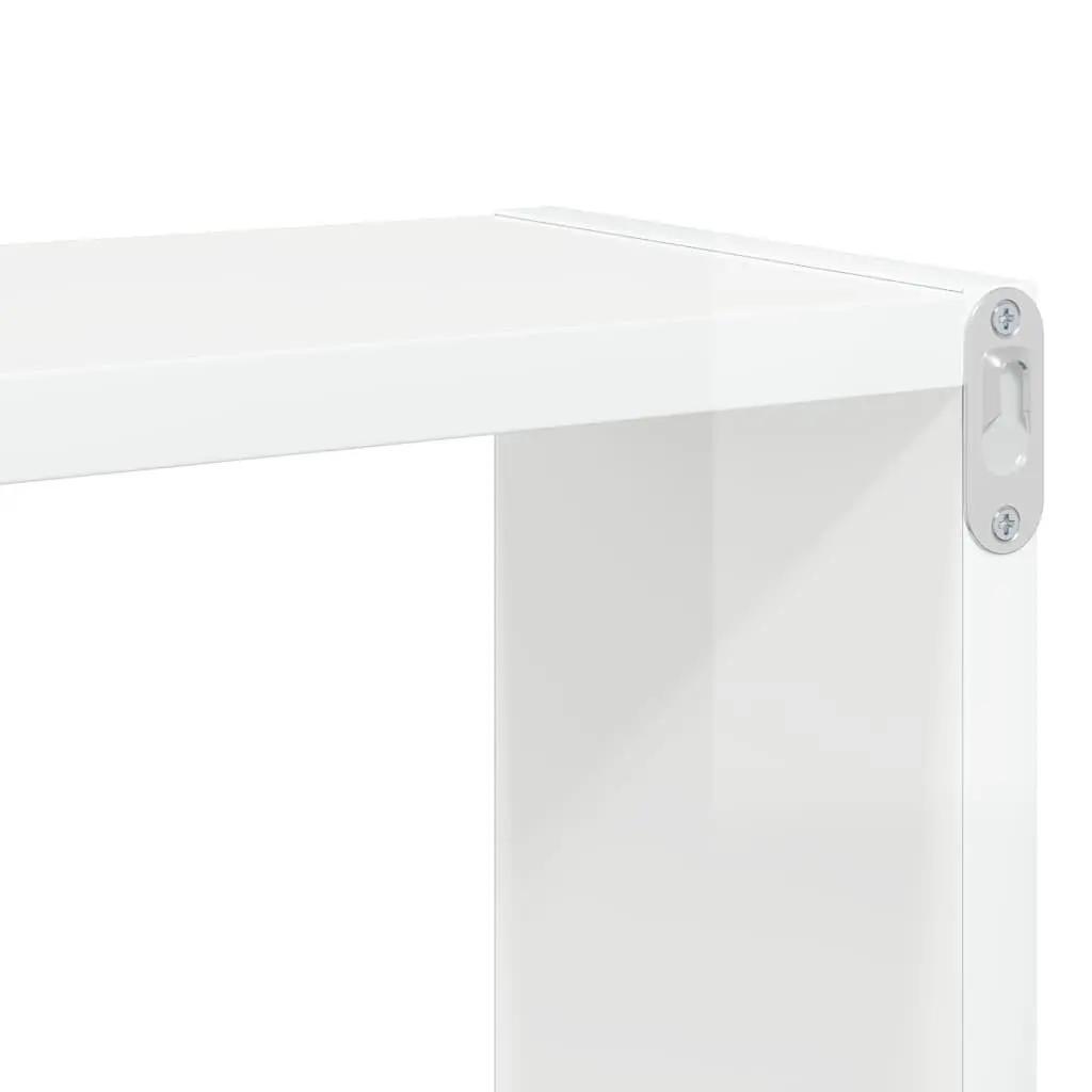 High Gloss White Floating Cube Shelves Set of 4