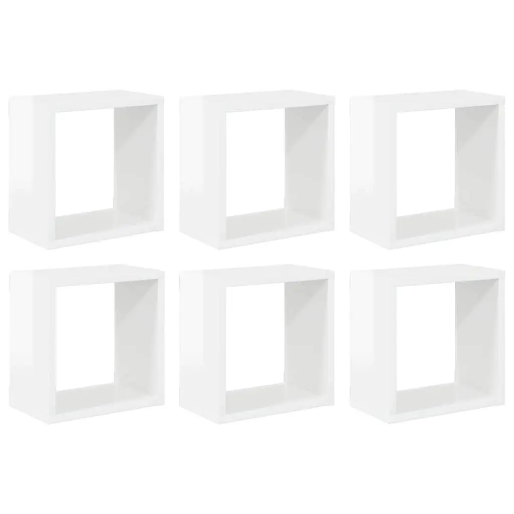 White Wall Cube Shelves Set of 6