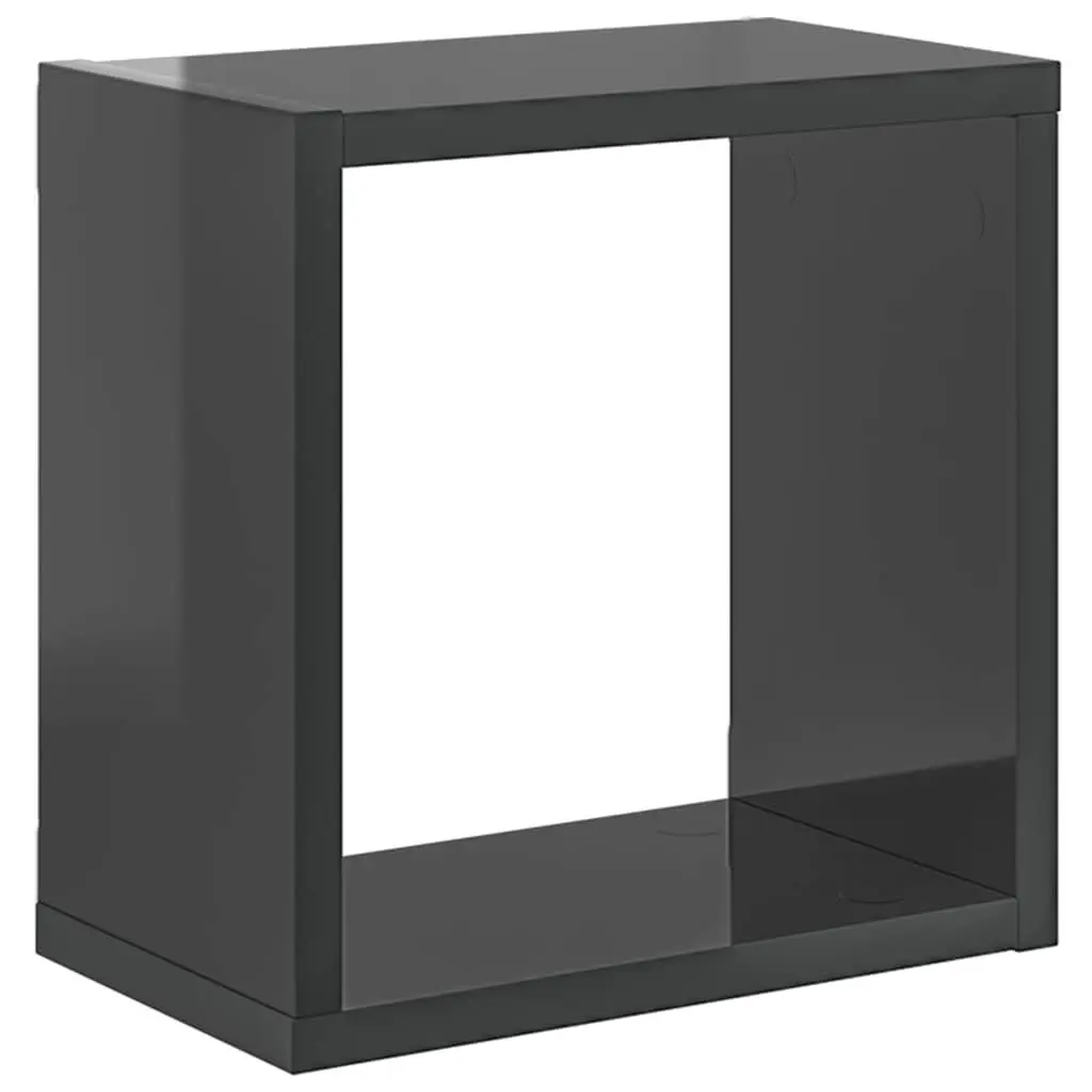 Wall Cube Shelves 4 Pieces Grey Floating Storage Display Home Decor Organizer