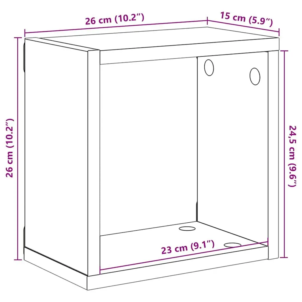 Wall Cube Shelves 6 Pieces Grey Floating Storage Display Organizer Set