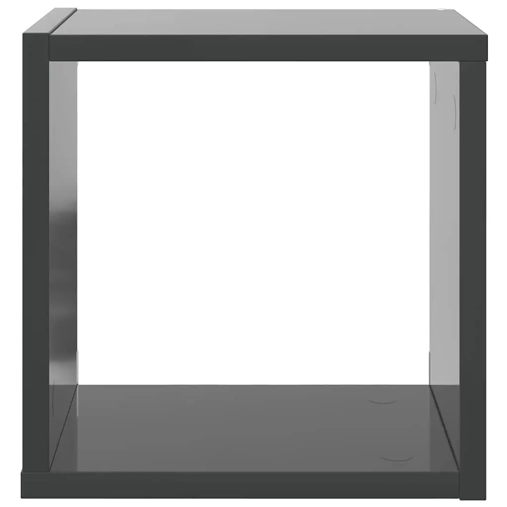 Wall Cube Shelves 6 Pieces Grey Floating Storage Display Organizer Set