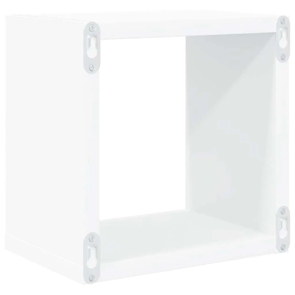 Floating Storage Organiser Wall Cube Shelves Set White 4 Pieces 22x15x22cm Home Decor
