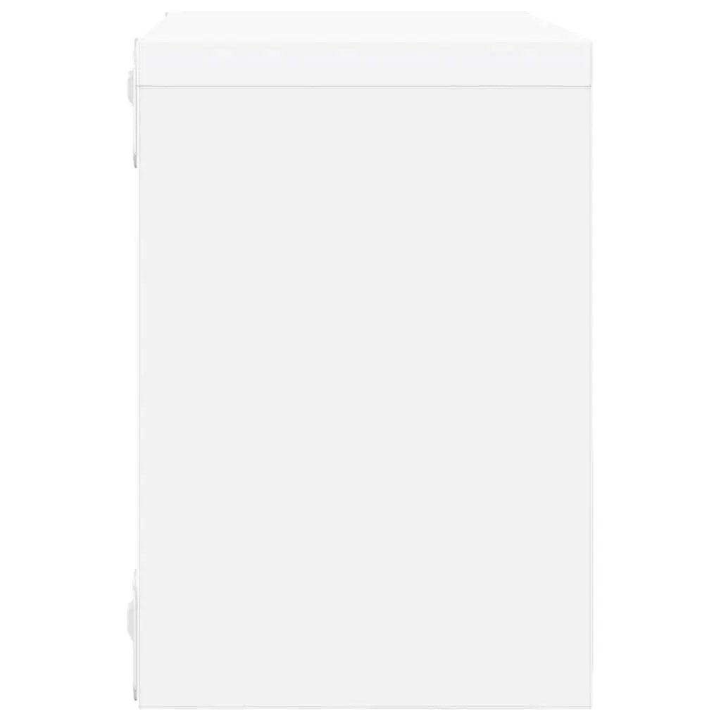 Set of 6 White Floating Wall Cube Shelves