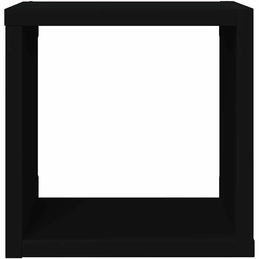 Wall Cube Shelves 4 Pieces Black Floating Storage Display Hanging Organizer