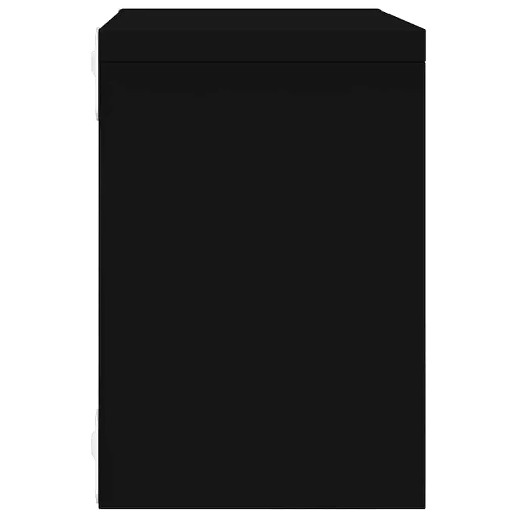 Wall Cube Shelves 4 Pieces Black Floating Storage Display Hanging Organizer