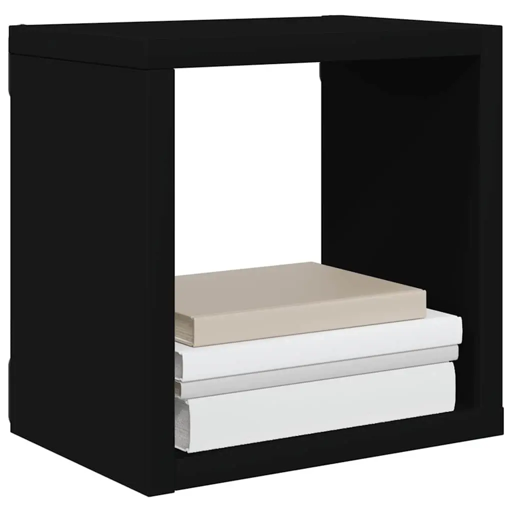 Wall Cube Shelves 4 Pieces Black Floating Storage Display Hanging Organizer