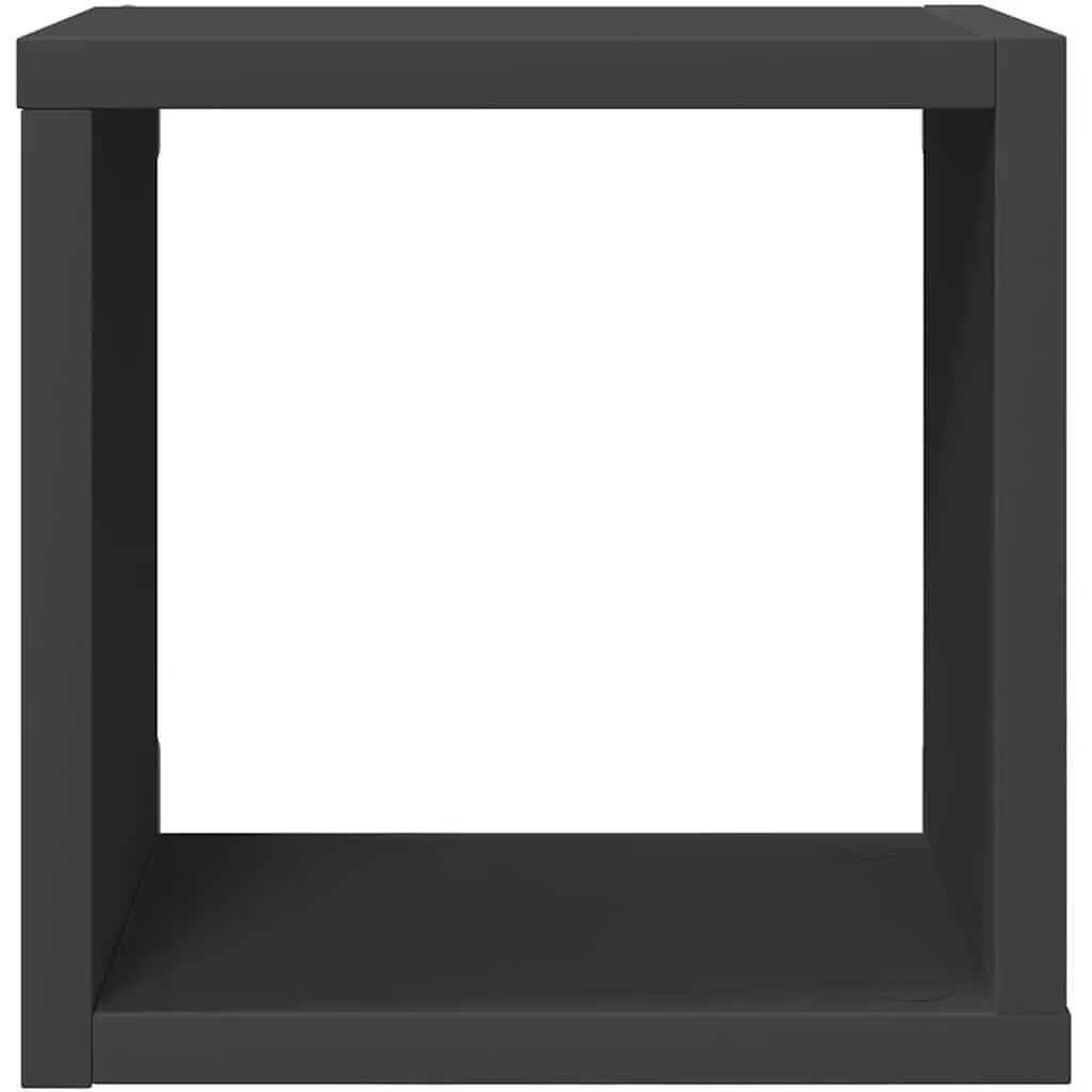 4-Piece Grey Floating Wall Cube Shelf Set for Storage