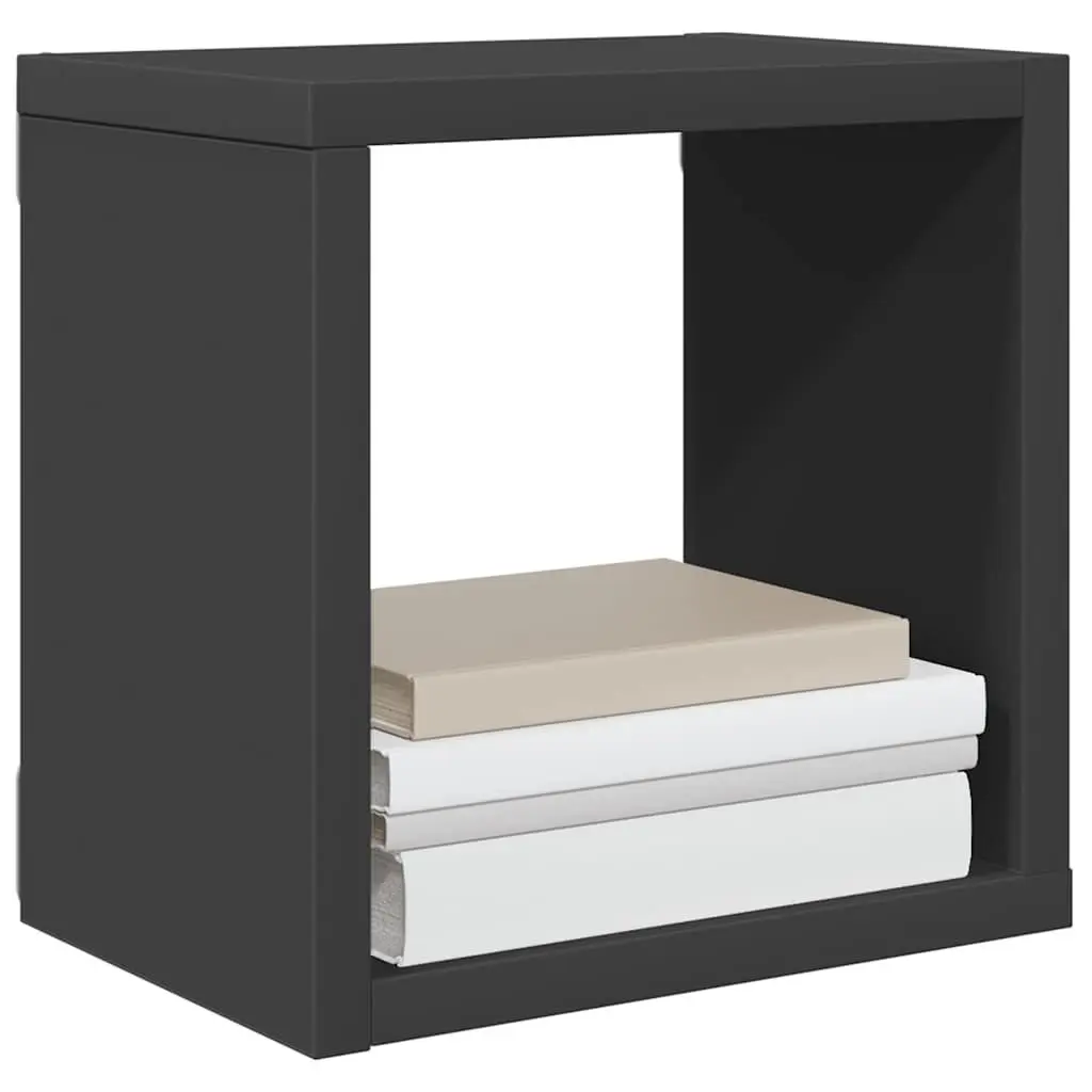 4-Piece Grey Floating Wall Cube Shelf Set for Storage