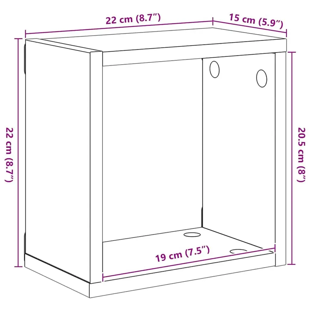 Wall Cube Shelves 4 Piece Set White Floating Storage Display Organiser Home