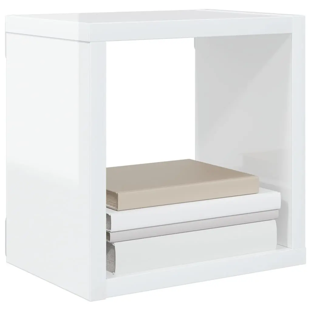 White Floating Cube Shelves Set of 6