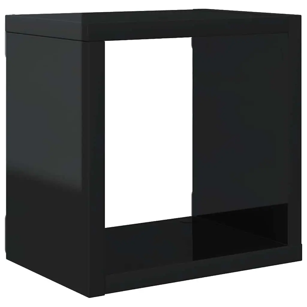 Wall Cube Shelves 6 Pieces Black Floating Storage Display Organiser Home Decor