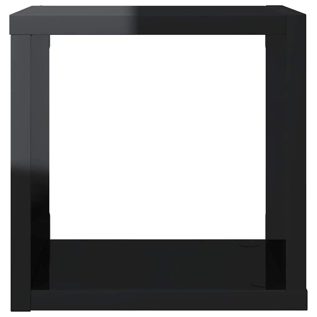 Wall Cube Shelves 6 Pieces Black Floating Storage Display Organiser Home Decor