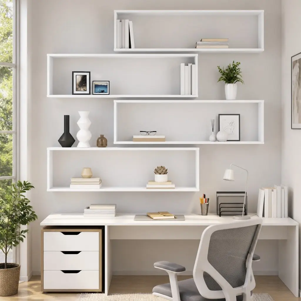 Wall Cube Shelves Engineered Wood 100 x 15 x 30 cm White 4 Piece